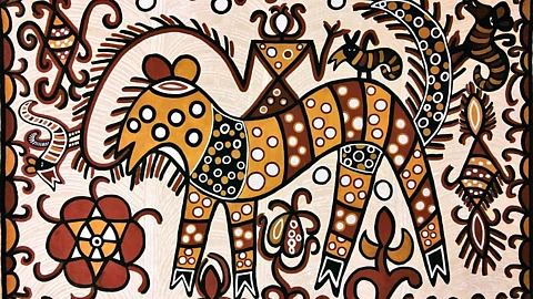 An example of a Sohrai painting from Jharkhand.