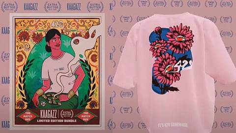 The visual design of the goodies inside Kaagazz and Extra Butter's 4/20 bundle.