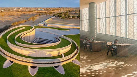 Exterior & interior shots of the Nokha Village Community Center