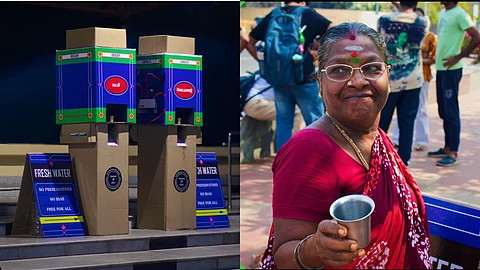 L: A still of Arundhati Rajan's project - ‘Chennai Votes: People vs Ideology’. R: A voter makes their choice.