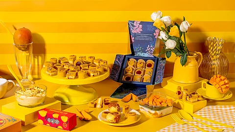 Image of a table full of mango sweets