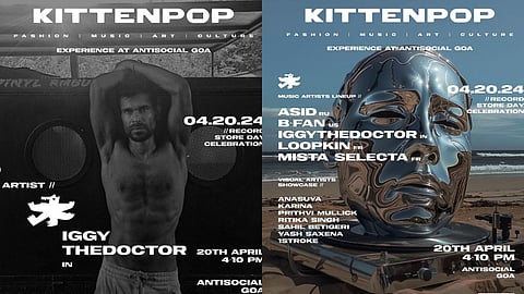 A poster for antiSOCIAL Goa's Kittenpop World Record Day party on World Record Day.
