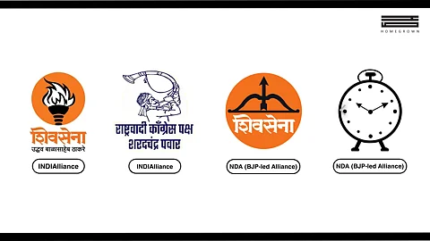 An easy to understand guide to the symbols and national affiliation of key parties in the 2024 General Election in Mumbai.