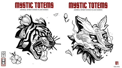 Flash tattoos from Mykel's series.