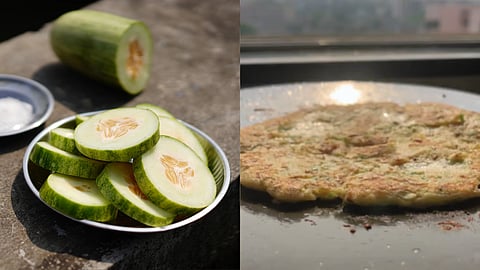 Kakdi-chi-bhakri an Indian flatbread made with cucumber
