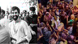 Nirvair Singh Rai and his photograph of people celebrating Holi.