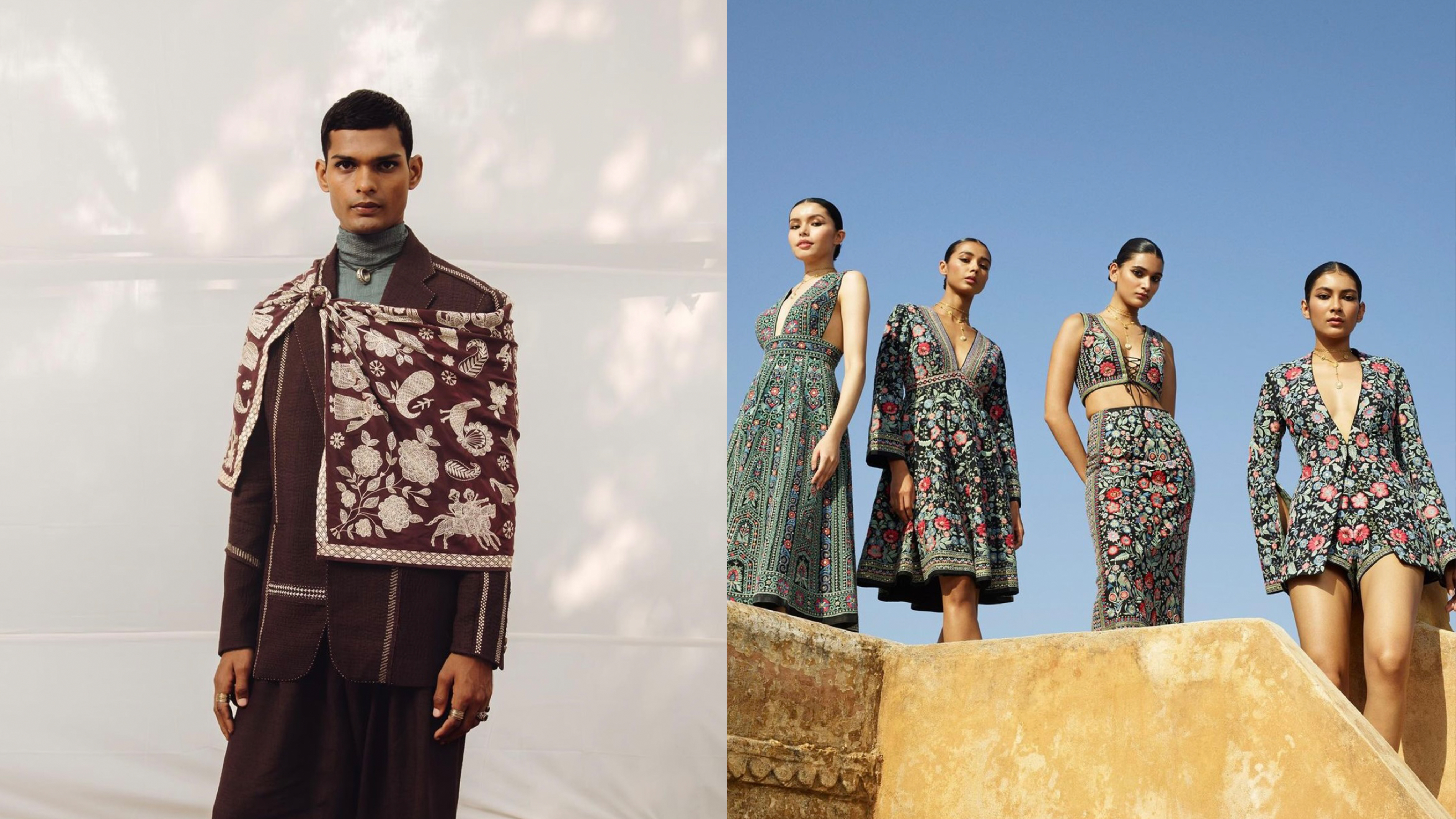 Images show models posing for editorials