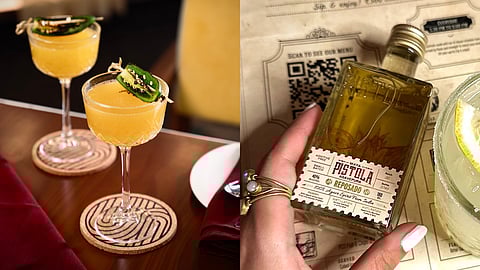 Charred Jalapeno Margarita from Ouro Bangalore, Tequila Reposado from Maya Pistola Agave.
