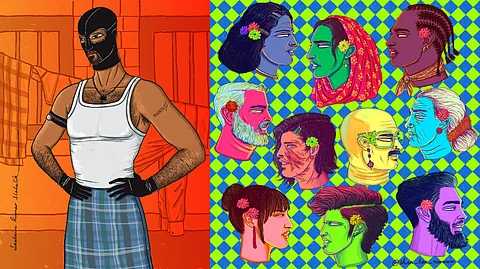 His characters are created leaning towards androgyny, defying conventional notions of gender and identity.