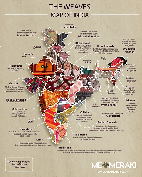 Here's everything you need to know about India's weaving traditions and where you can find practitioners of each art form.