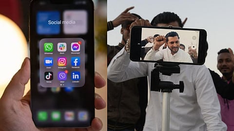 Images representing Indian creators and popular social media platforms.