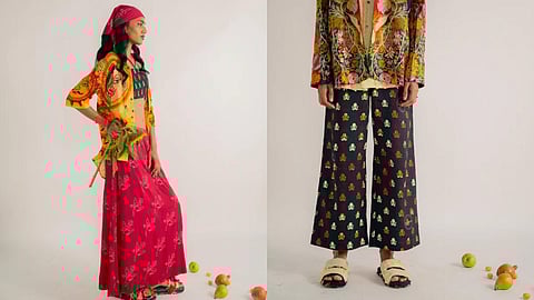 Campaign Images from RAFU'D's latest fashion collection Rasa inspired by the traditional art form of Pichvai painting