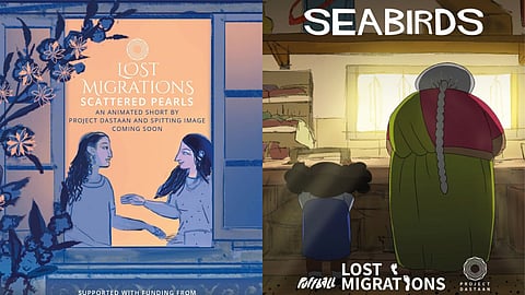 A poster for Lost Migrations and a movie from the series: 'Seabirds'.