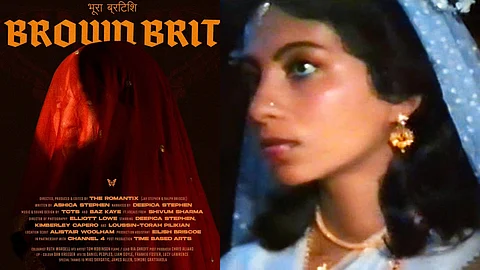 A poster and a still from 'Brown Brit'.
