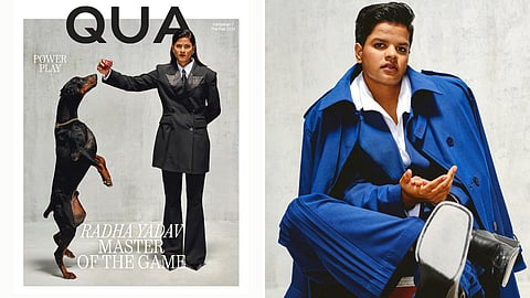 Images of Indian Female Crickets Radha Yadav and Shafali Varma for Homegrown Fashion Label Qua's Pre Fall Collection Modern Heroine