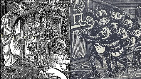 Ghostly figures from books by Dakshinaranjan Mitra Majumdar