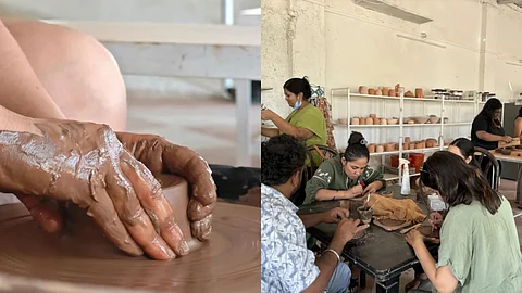 A pottery workshop in process.