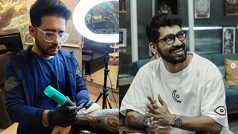 Homegrown tattoo artists at work.