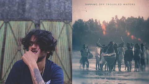 Promotional images for Tre Ess' new EP, 'Sipping Off Troubled Waters'