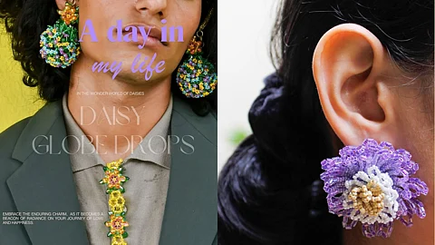 Pieces like earrings and necklaces from fashion and lifestyle brand Rata Love making bead based design objects by hand