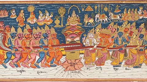 “The Churning of the Ocean of Milk”, 1825, Karnataka. Edwin Binney 3rd Collection