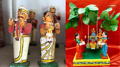 These dolls are created in a process that reflects a deep respect for the environment they come from and are carved from Tella Poniki wood, known in the area for its lightweight malleability.