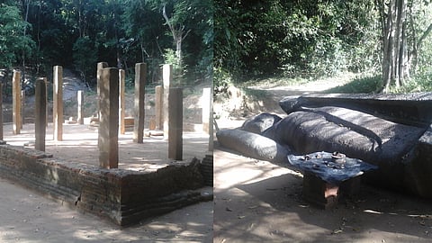 Once a massive monastic complex spread across 400 hectares on the Rajagala , the Ariyakara Viharaya was home to a congregation of more than 500 Buddhist monks between 1st century BCE and 10th century CE.