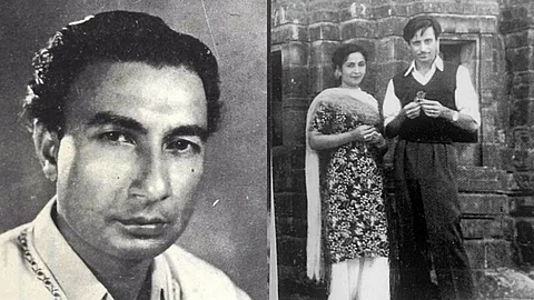 Left: Sahir Ludhianvi, Right: Amrita Pritam and Imroz