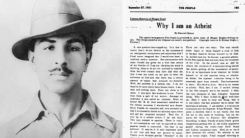 L: Bhagat Singh R: Why I am an Atheist, first published in The People in September 1931