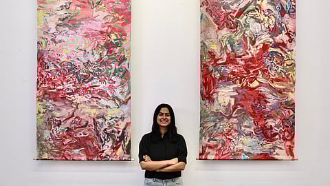 Divya Balivada is an artist from Goa working across painting, photography, installation, and performance whose work moves through cyclicity and impermanence, looking at how patterns of repetition and rupture show up within the psyche and in society.