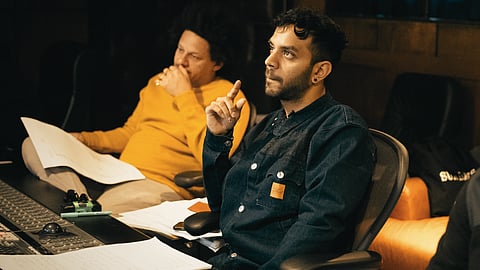 “Everything on this record is human-made,” says Prateek. “The guitars are performed, the synthesisers are performed, and all the orchestral sections that we programmed were recorded with real musicians.”