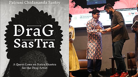 'Drag Sastra' connects concepts like Lokadharmi and Natyadharmi, Desi and Margi traditions, Navarasa theory, mudras, and forms like Theyyam, Lavani, and Gotipua to contemporary drag culture.