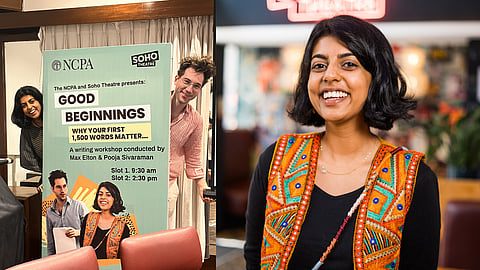 Promotional images of theatre maker Pooja Sivaraman