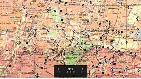1980's central Bengaluru mapped out by BLR Yesterday