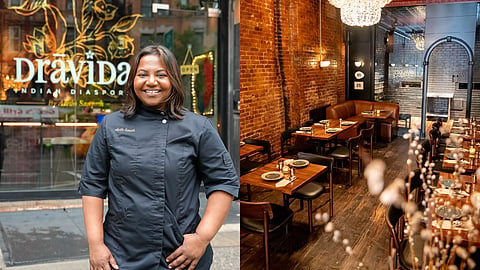 Sampath's new restaurant in New York's East Village, Drāvida, is built around the many lives Indian food has taken on as it travelled with people, across oceans, through generations and into new communities.