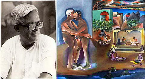 (L - Bhupen Khakhark; 'Two men in Banaras')
