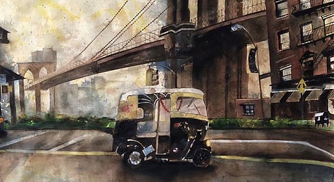 Tracing Memories of Mumbai On The Cityscape Of New York Through Watercolour paintings