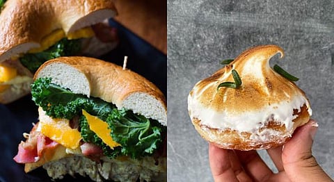 (L) The Bagel Shop; Toast Doughnut Shop (R)