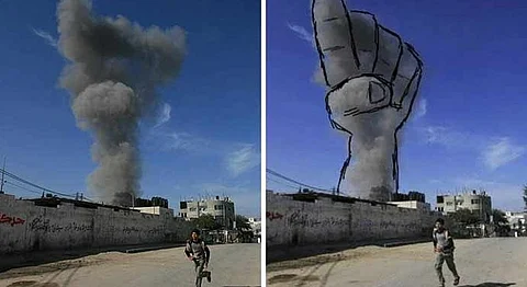 Gaza Artists Reimagine Israeli Air Strike Smokes As Symbolic Art 