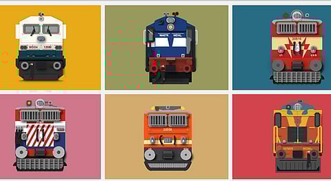 Siddharth Dasari's Illustrations Of Indian Rail Engines Through The Years