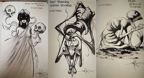 Shawn Coss Illustrates The Anguish Of Mental Illness Beautifully For #Inktober