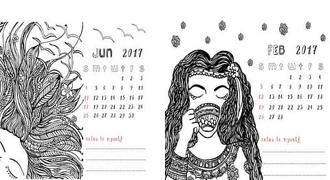This Illustrated Colour-In Calendar Is All You Need To Kick Off 2017