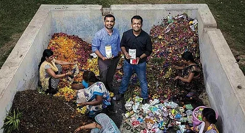 The Duo Converting Waste Flowers From Temples Into Fertilizer