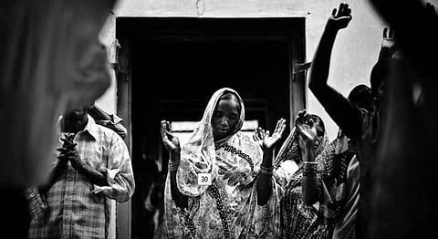 Sunday Prayer at a church.