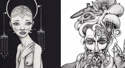 Our Favourite #Inktober Illustrations By Indian Artists This Year