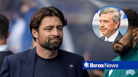 Russell Martin smiling with Rangers chief Andrew Cavenagh in inset.
