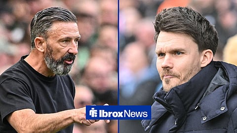 Hearts boss Derek McInnes and Rangers manager Danny Rohl side by side