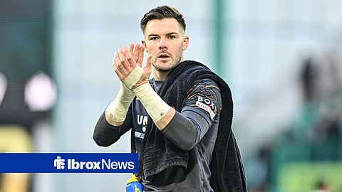 Rangers star Jack Butland clapping.