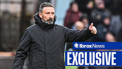 Derek McInnes gives a thumbs-up gesture