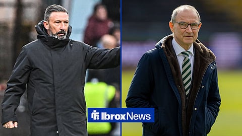 Derek McInnes and Martin O'Neill, managing Hearts and Celtic respectively, in a side-by-side image
